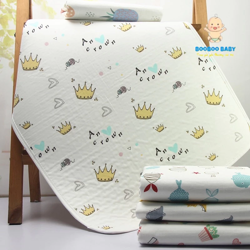 Lót Sợi Tre, Miếng Lót Thay Bỉm Chống Thấm 6 Lớp Organic Cho Bé KT 50*70cm BB65 (Hàng Loại 1)