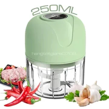 Máy Xay Gia Vị Tỏi Ớt Nhà Bếp, Xay Đồ Ăn Dặm Cho Bé Sạc Pin Tích Điện Dung Tích 250Ml