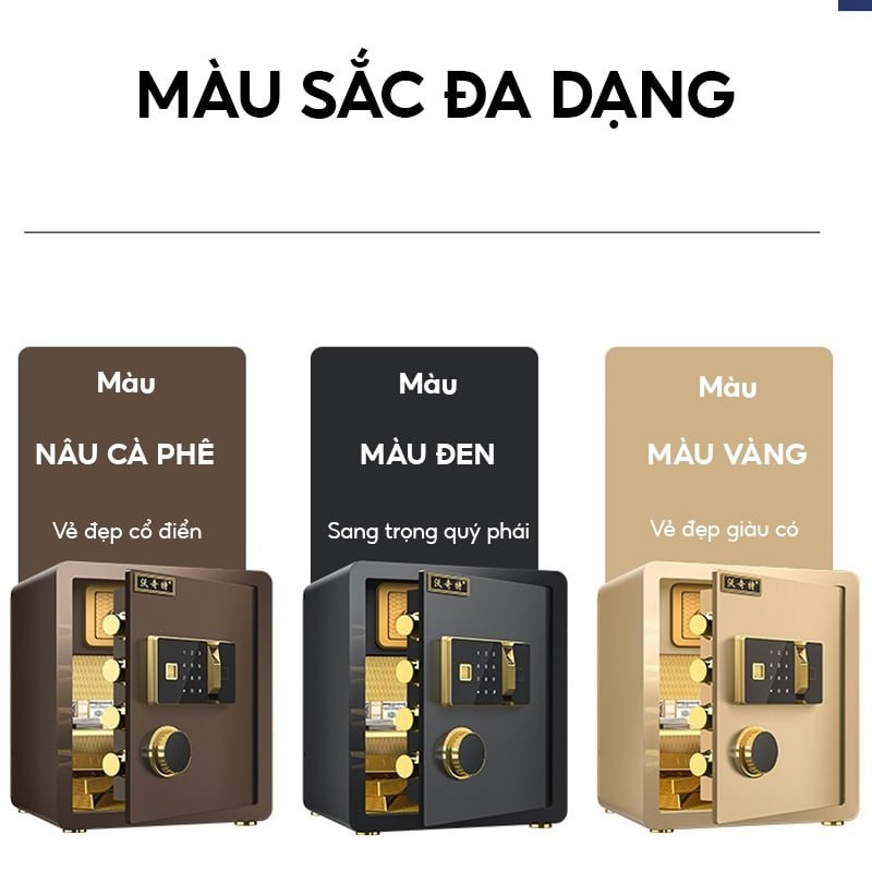 Két Sắt Điện Tử Thông Minh Vân Tay, Khóa số Chống Cháy, Tủ Két Sắt Màn Hình LCD, Hệ Thống Báo Động Chống Trộm Kép M214