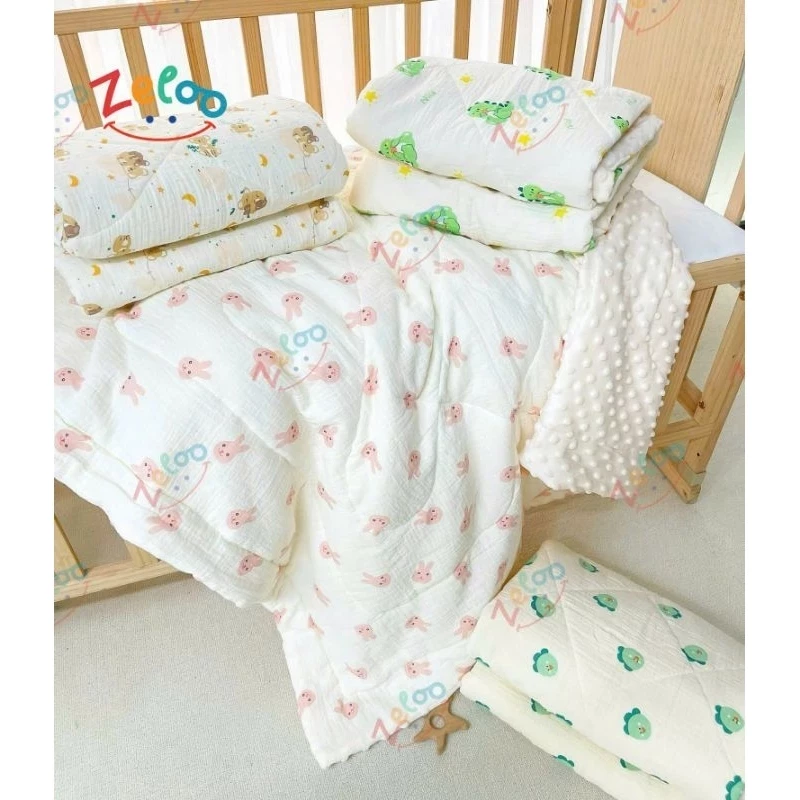 Chăn Trần Bông Cao Cấp ZELLO, Siêu Nhẹ, Êm Ái, Ấm Áp Cho Bé BB156