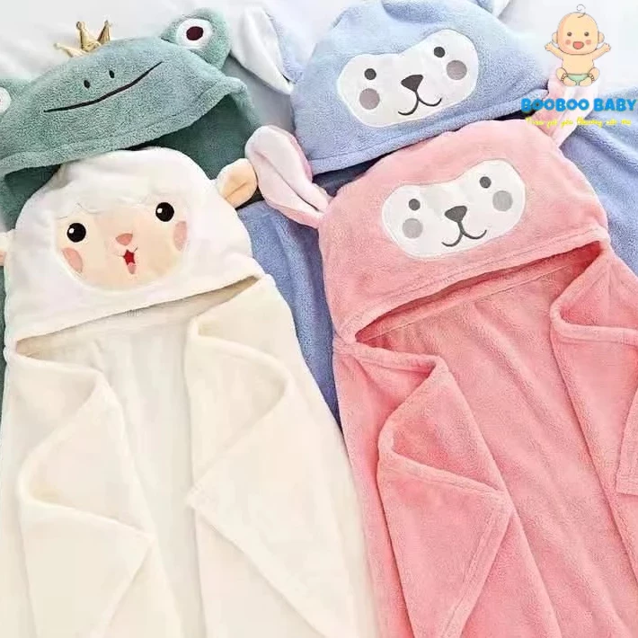 (LOẠI TO CÓ CÚC CÀI) Choàng ủ, chăn quấn đa năng loại dày ấm ấp cho bé BB149