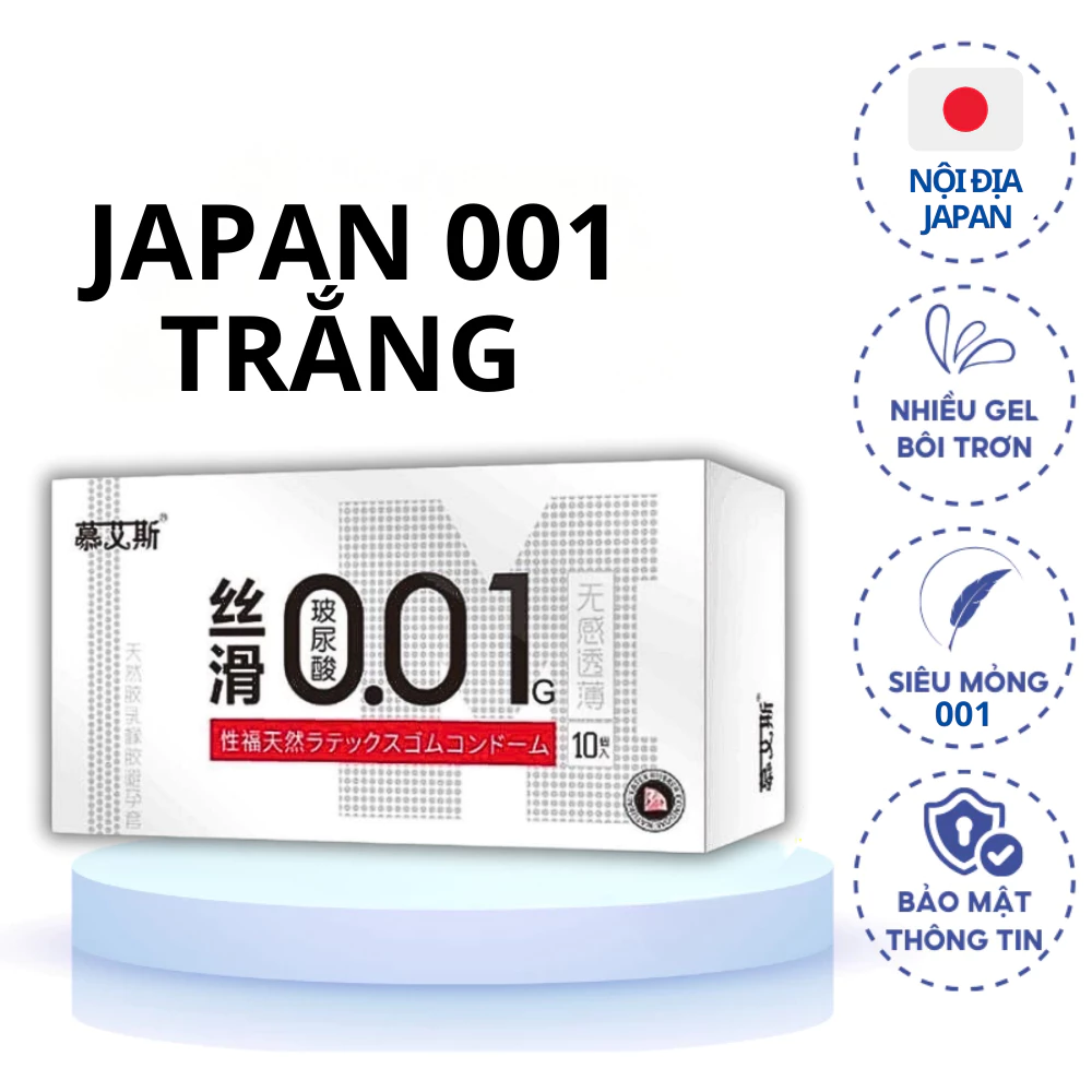 Bao Cao Su 0.01 Hàng nội địa nhật - hộp 10 cái.