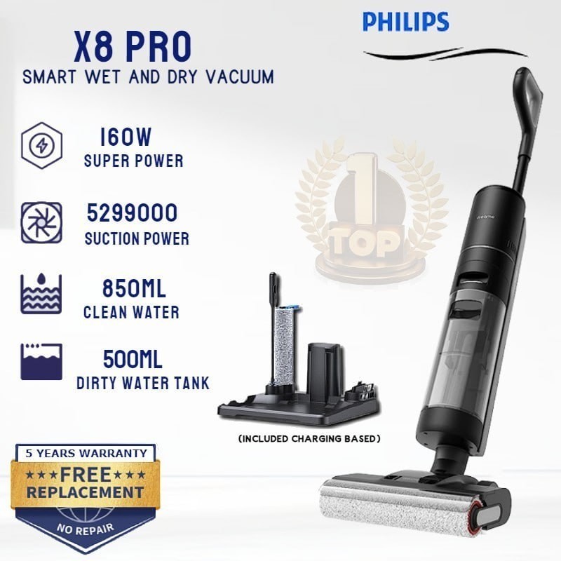 Máy hút bụi lau nhà ướt khô không dây thế hệ mới Cây Lau Nhà Thông Minh Diệt Khuẩn 99.9% | hàng sẵn có